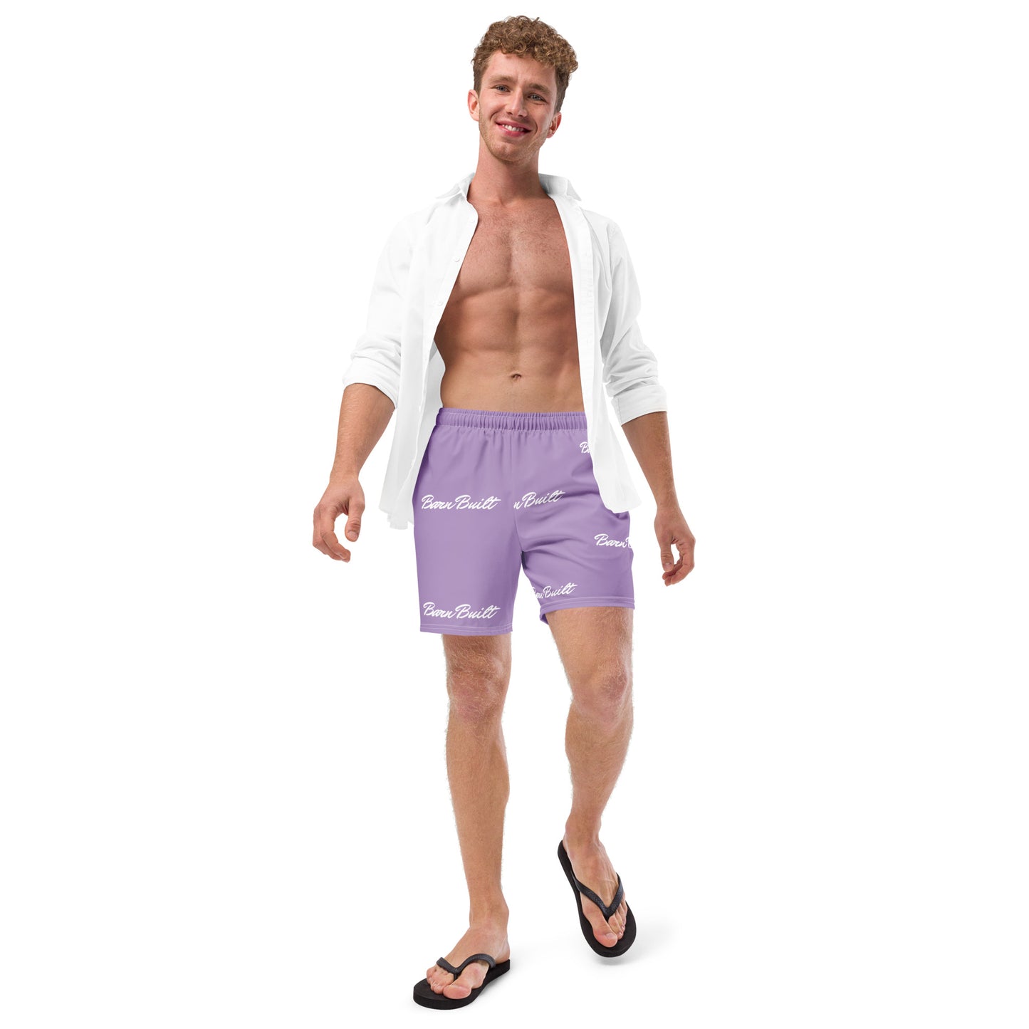 light purple swim shorts