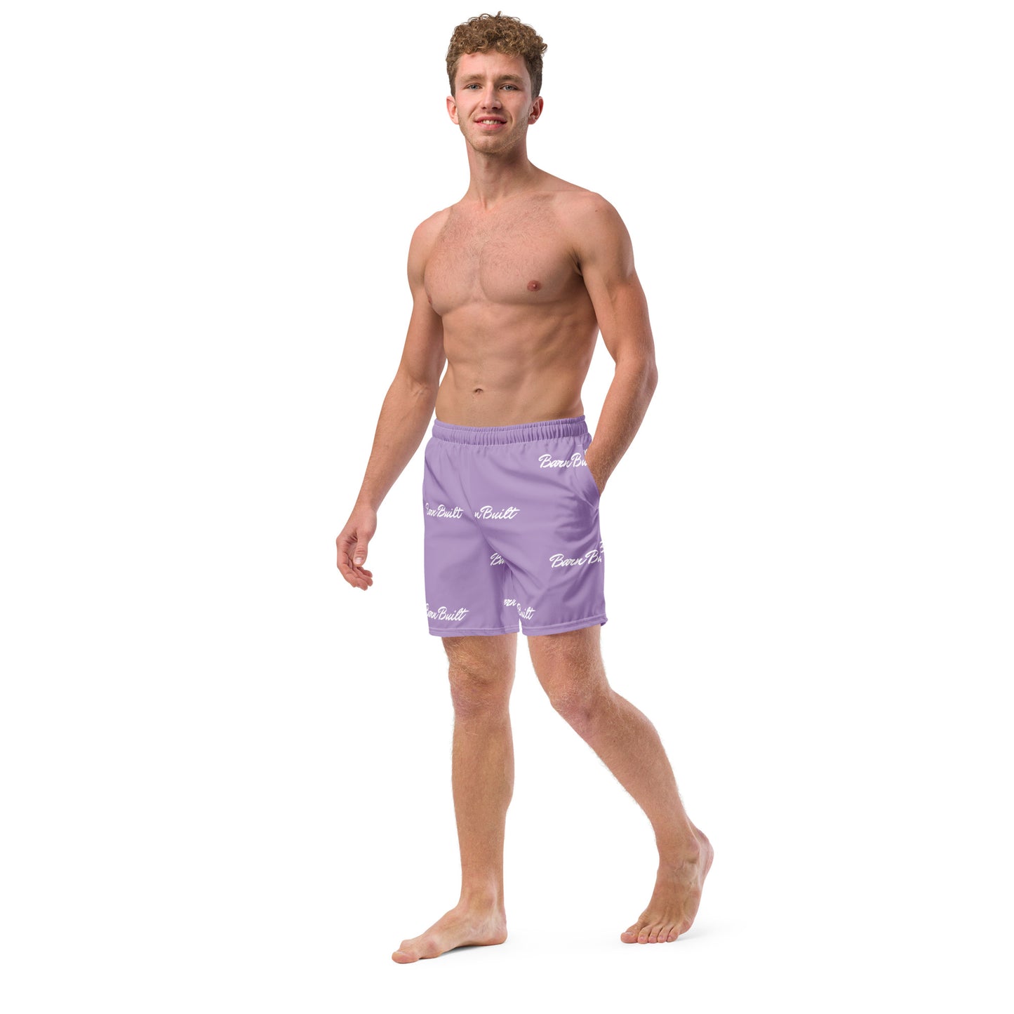 light purple swim shorts