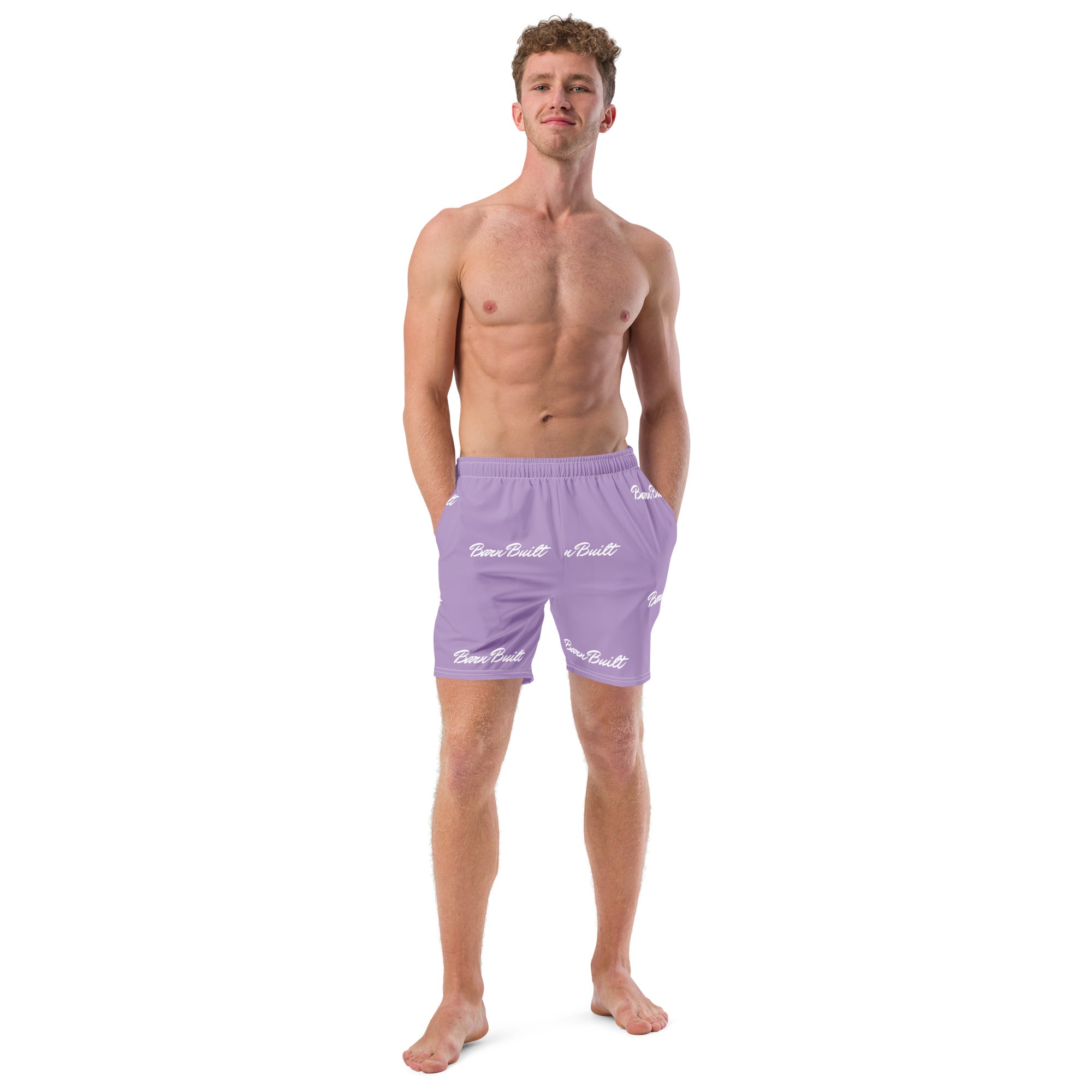 light purple swim shorts